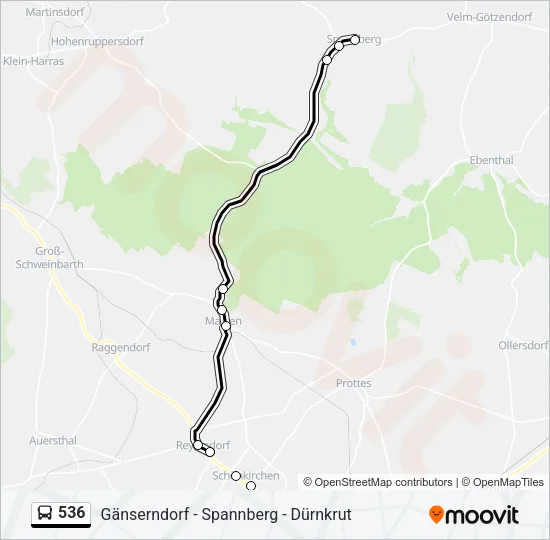 536 Bus Line Map