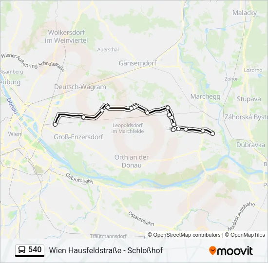 540 Bus Line Map
