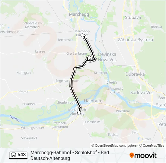 543 Bus Line Map