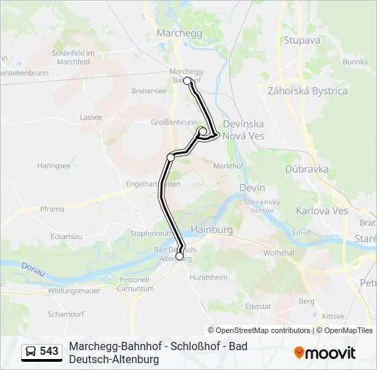 543 Bus Line Map