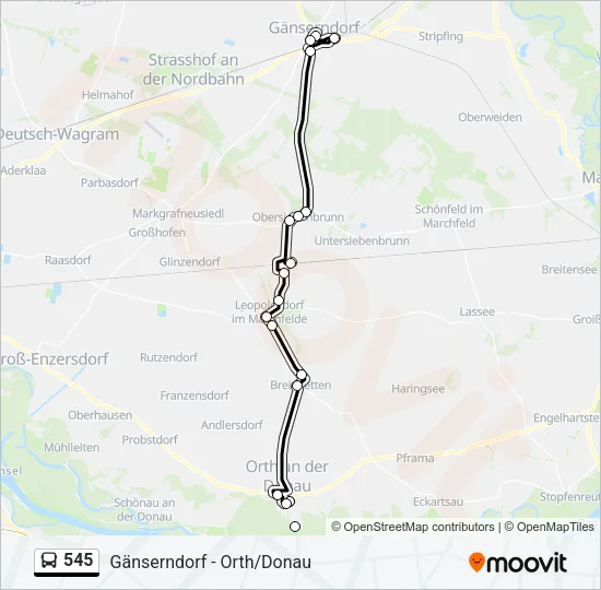 545 Bus Line Map