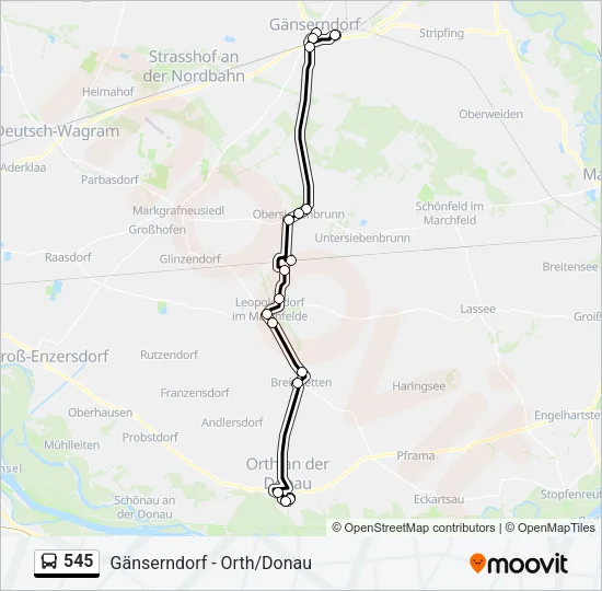 545 Bus Line Map