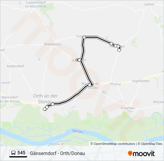 545 Bus Line Map