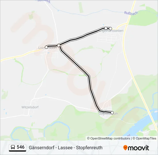 546 Bus Line Map