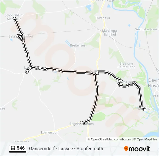546 Bus Line Map