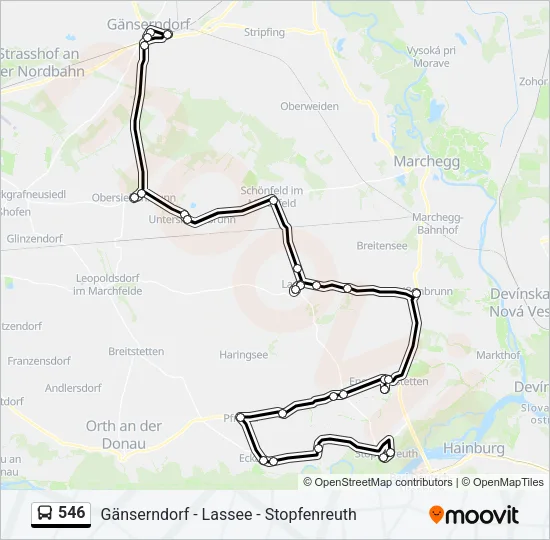 546 Bus Line Map