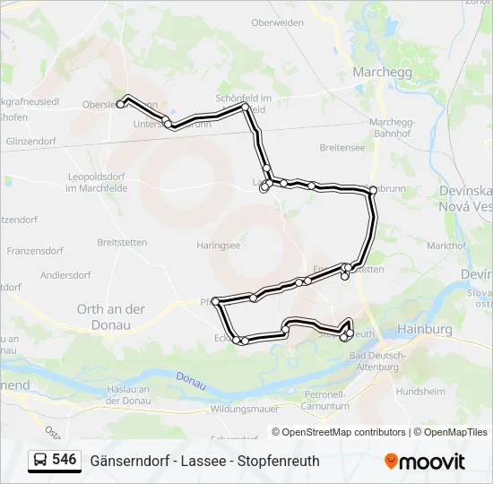 546 Bus Line Map