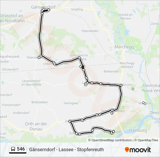 546 Bus Line Map