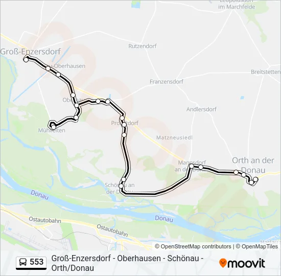 553 Bus Line Map