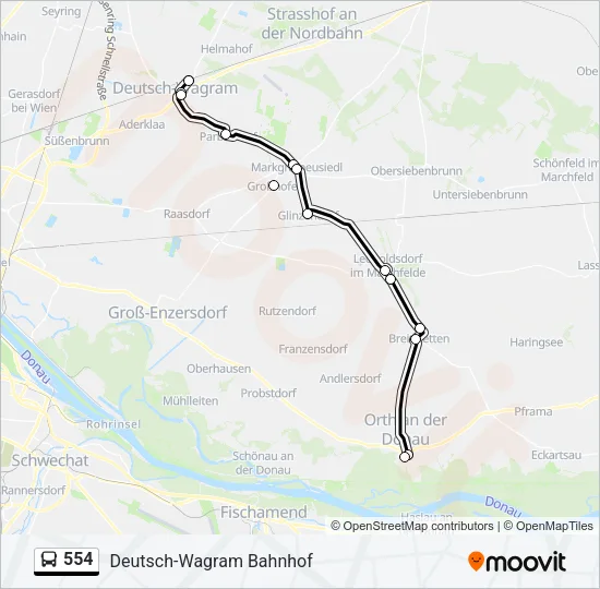 554 Bus Line Map