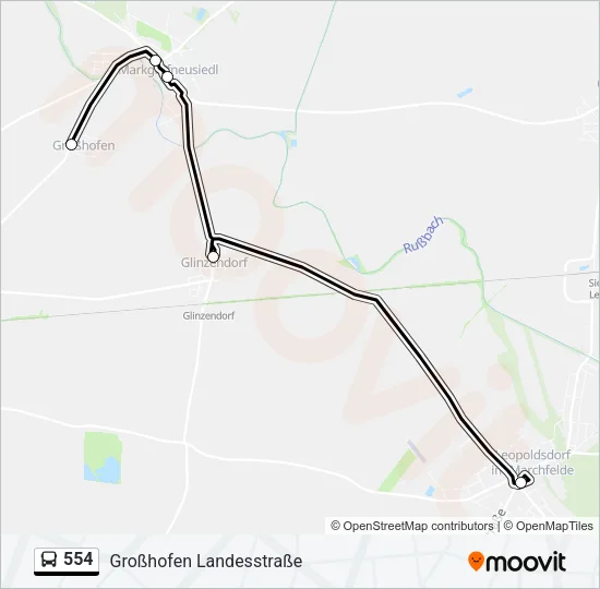 554 Bus Line Map