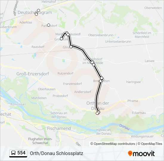 554 Bus Line Map