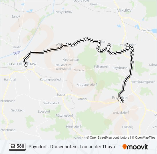 580 bus Line Map