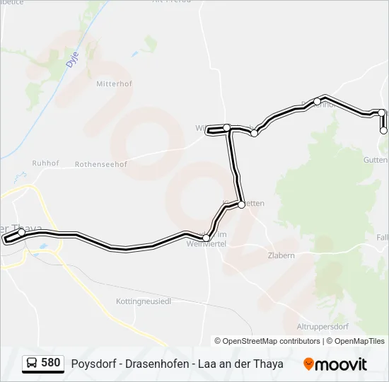 580 Bus Line Map