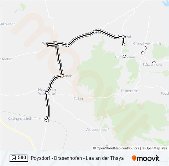 580 bus Line Map