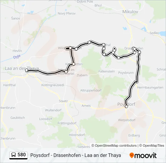 580 Bus Line Map