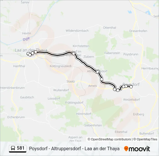581 Bus Line Map
