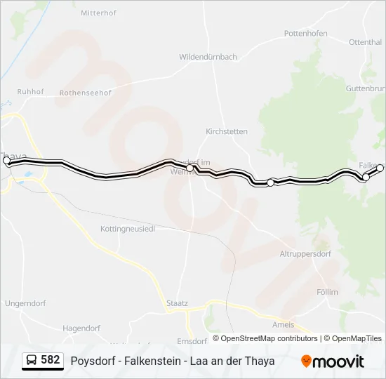 582 Bus Line Map