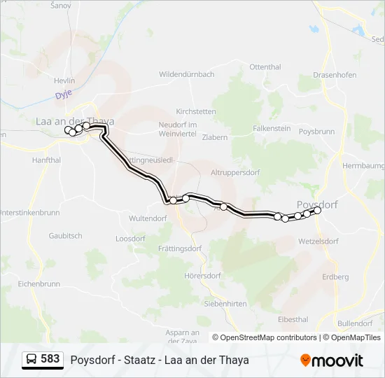 583 Bus Line Map