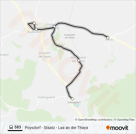 583 Bus Line Map