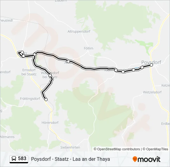 583 Bus Line Map