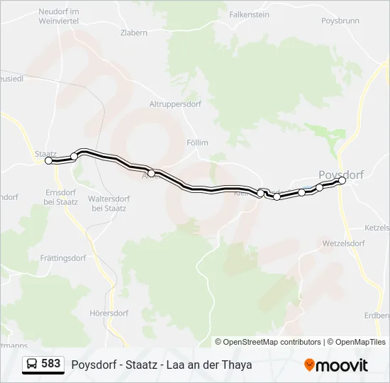 583 Bus Line Map