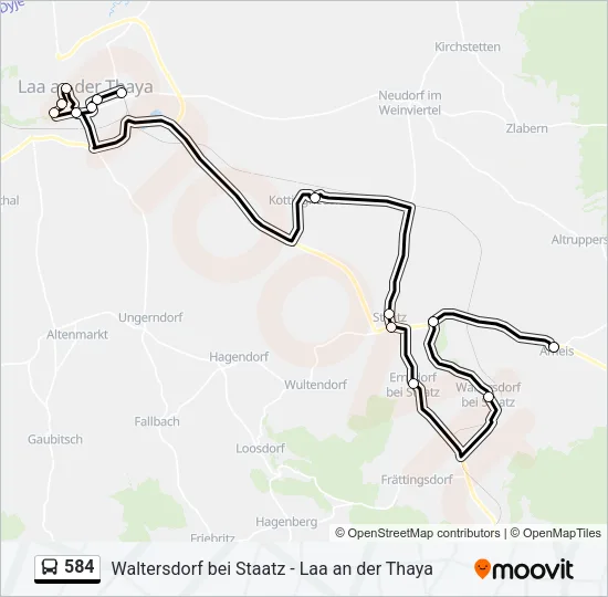 584 Bus Line Map