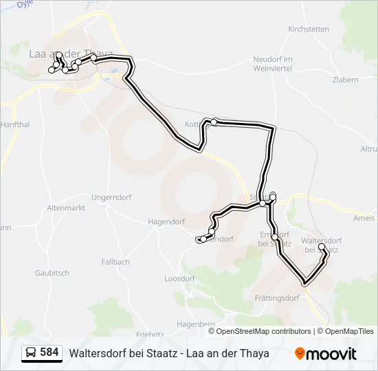 584 Bus Line Map