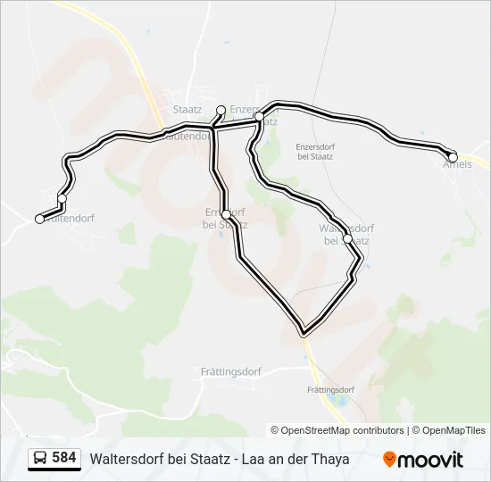 584 Bus Line Map