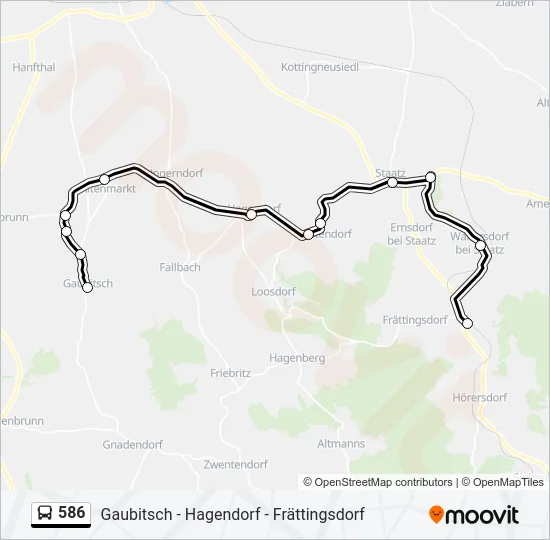 586 Bus Line Map