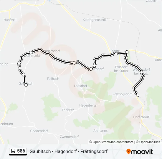 586 Bus Line Map