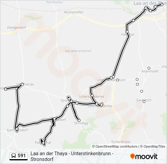 591 Bus Line Map