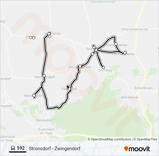 592 Bus Line Map