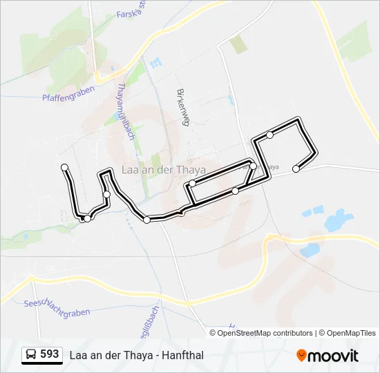 593 Bus Line Map