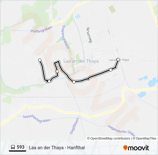 593 Bus Line Map