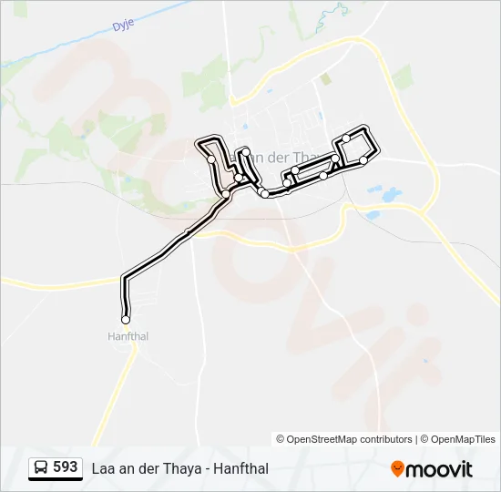 593 Bus Line Map
