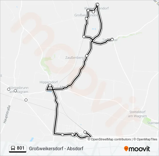 801 Bus Line Map