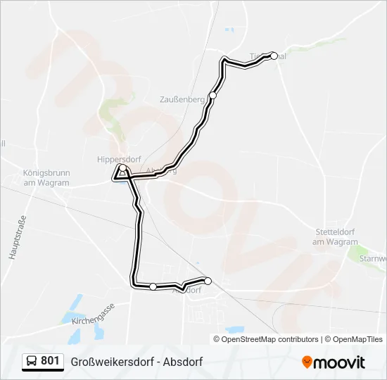 801 Bus Line Map