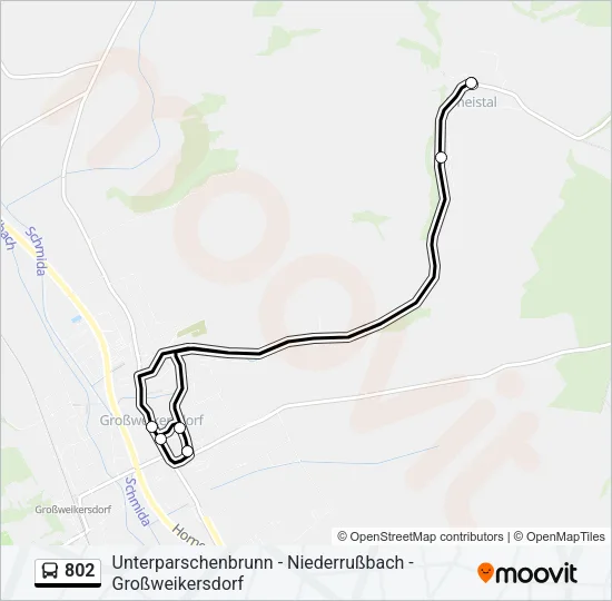 802 Bus Line Map
