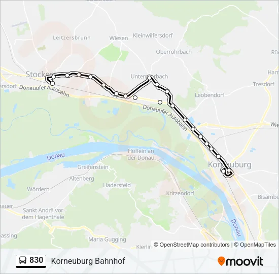 830 Bus Line Map