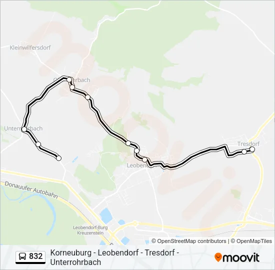 832 Bus Line Map