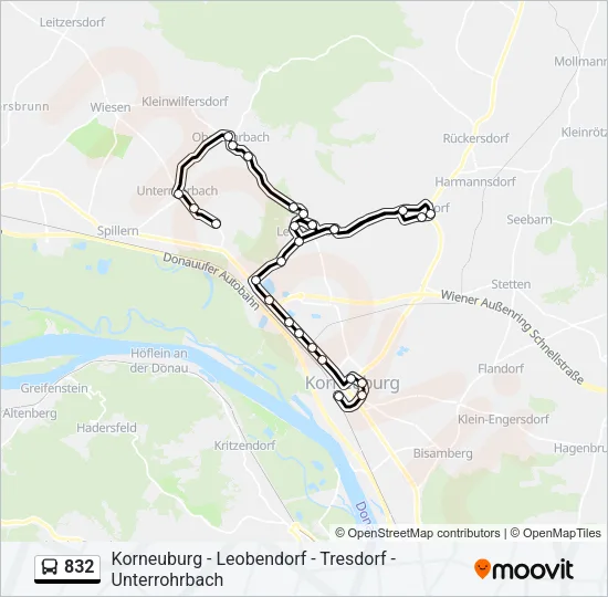 832 Bus Line Map