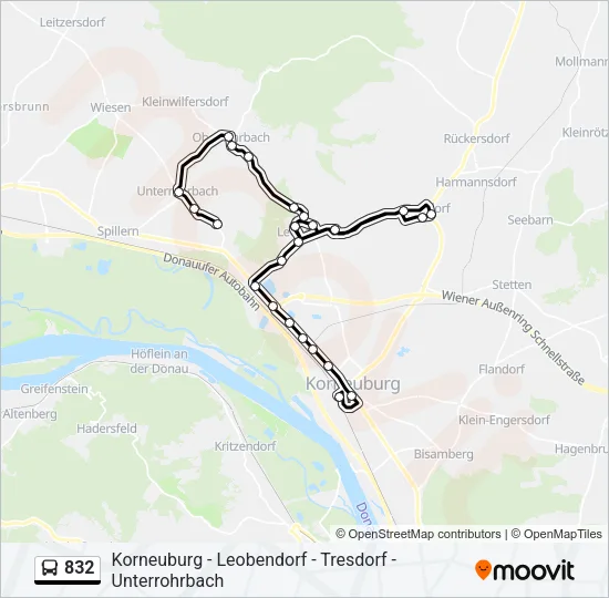 832 Bus Line Map