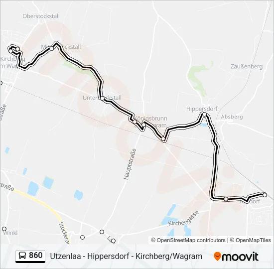 860 Bus Line Map
