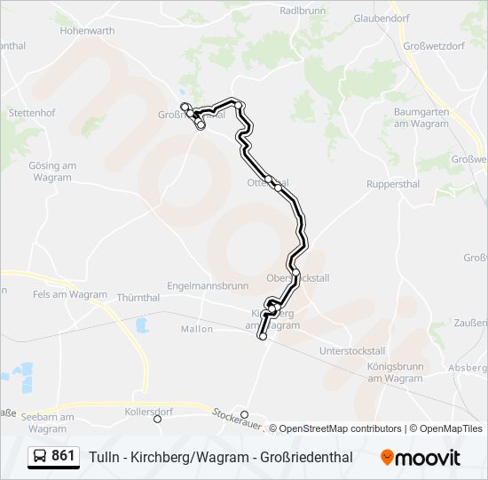 861 bus Line Map