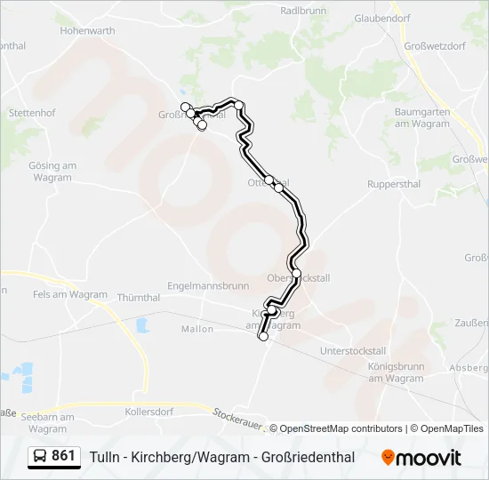 861 Bus Line Map