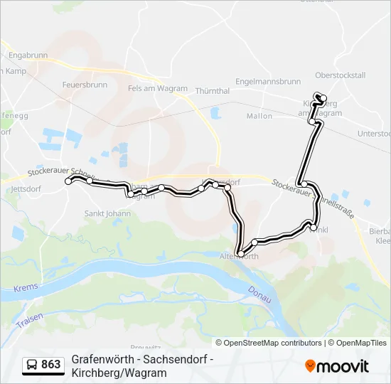 863 Bus Line Map