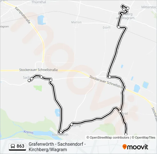 863 Bus Line Map