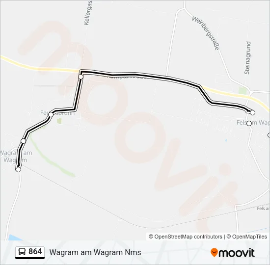864 Bus Line Map