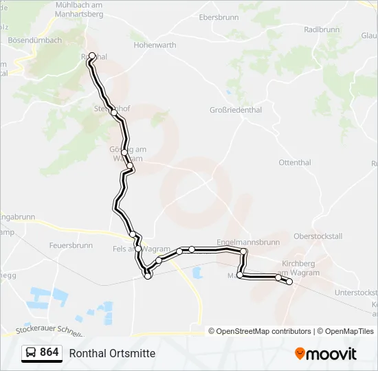 864 Bus Line Map